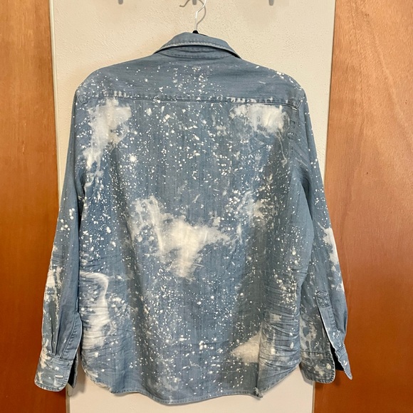 Frank & Eileen Relaxed Button-Up denim shirt; Indigo Splatter Dye; women’s sz M - Picture 5 of 5